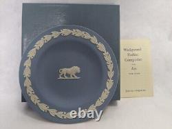 Wedgwood Blue Jasperware Zodiac Dishes Plates 4.33 in Set of 12 Used