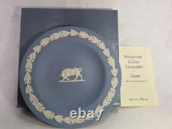 Wedgwood Blue Jasperware Zodiac Dishes Plates 4.33 in Set of 12 Used