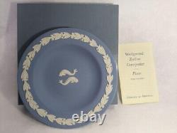 Wedgwood Blue Jasperware Zodiac Dishes Plates 4.33 in Set of 12 Used