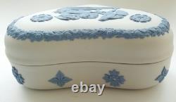 Wedgwood Blue On White Jasperware Trinket Box Heart Jasper