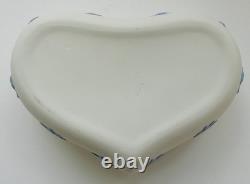 Wedgwood Blue On White Jasperware Trinket Box Heart Jasper