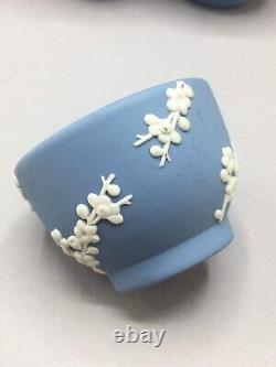 Wedgwood Blue Prunus Blossom Jasperware Jasper Ware Set Of 6 6cm Tea Saki Bowls