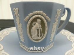 Wedgwood Blue White & Green Jasper Cameo Tea Set Excellent Condition