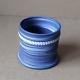 Wedgwood Blue & White Jasper Ware Swirled Marbled Short Vase Pot Rare