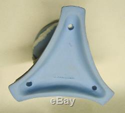 Wedgwood Blue and White Jasperware Oil Lamp Dolphin Base French Silver Oil Font