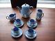 Wedgwood Blue Jasperware Coffee Set In Excellent Condition