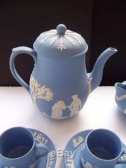 Wedgwood Blue jasperware Coffee set in excellent condition