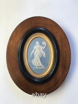 Wedgwood Blue jasperware Framed Oval plaque C1860-70 in excellent condition