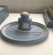 Wedgwood Blue Jasperware Inkpot And Tray In Excellent Condition(original Box)