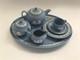 Wedgwood Blue Jasperware Miniature Tea Set In Excellent Condition