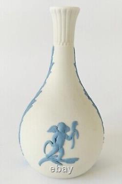 Wedgwood Blue on White Jasperware Seasons Bud Vase 1st Quality
