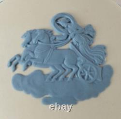 Wedgwood Blue on White Jasperware Trinket Box Aurora and Chariot Bean Box