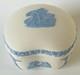 Wedgwood Blue On White Jasperware Trinket Box Cupid Asleep Bean Box