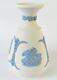 Wedgwood Blue On White Jasperware Vase 1st Quality