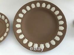 Wedgwood Brown Jasperware Shell Design Trio In Excellent Condition