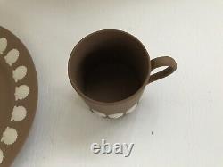 Wedgwood Brown Jasperware Shell Design Trio In Excellent Condition