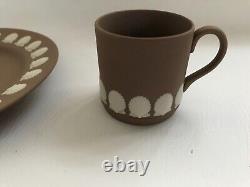 Wedgwood Brown Jasperware Shell Design Trio In Excellent Condition