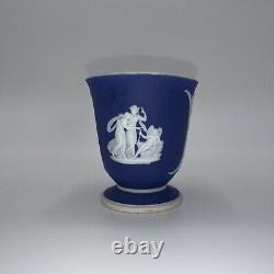 Wedgwood Bud Vase Cobalt Blue Jasperware Goddess Angels England 3.25 Antique