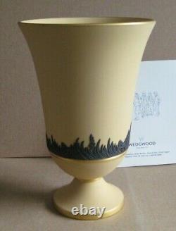 Wedgwood Cane Yellow & Black Jasperware Golfing Trophy Vase Limited Edition