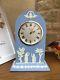 Wedgwood Cathedral Jasper Ware Clock In Blue With Swiss Baronet Movement
