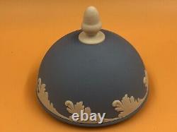 Wedgwood China Blue Jasperware Acanthus, Acorn, Oak leaf dome trinket box