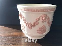 Wedgwood Classic Powder Pink Jasperware Jardiniere Vase Planter Cache Pot