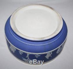 Wedgwood Cobalt Blue Jasperware Large Salad Bowl & Servers c1925/vgc