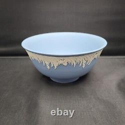 Wedgwood Collectors Society Blue Jasperware Bowl Grasses Floral (1983)