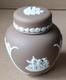 Wedgwood Dark Taupe Brown Jasper Small Lidded Ginger Jar Boxed 1984