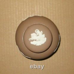 Wedgwood DARK TAUPE BROWN Jasperware Small Lidded Ginger Jar RARE