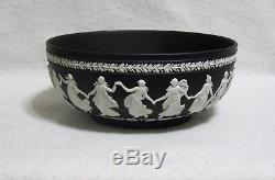 Wedgwood Dancing Hours Cream on Black Jasperware Centerpiece Bowl