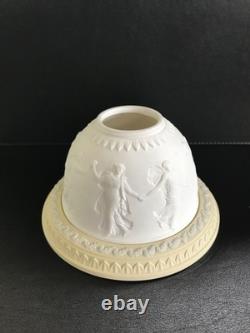 Wedgwood Dancing Hours Jasperware YELLOW Lithophane Tea Light Candle Holder