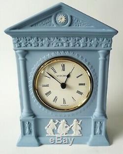 Wedgwood Dancing Hours Mantel Clock Blue Jasperware Working