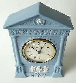 Wedgwood Dancing Hours Mantel Clock Blue Jasperware Working