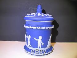 Wedgwood Dark Blue Dip Jasper Ware Acorn Tobacco Jar c. 1900