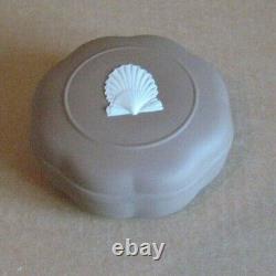 Wedgwood Dark Taupe Brown Jasperware Shell Box