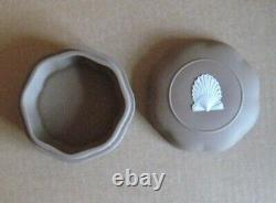 Wedgwood Dark Taupe Brown Jasperware Shell Box