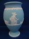 Wedgwood Dark Turquoise Jasperware Bountiful Footed 8 Inch Vase 1st Quality