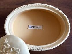 Wedgwood Decorative Covered Dish Tan Bisque Porcelain Caneware Jasperware Yellow