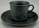 Wedgwood Early To Mid 19th Century Black Basalt Jasperware Coffee Cup & Saucer