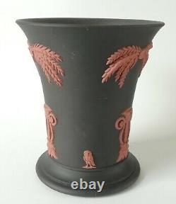Wedgwood Egyptian Terracotta on Basalt Jasperware Trumpet Vase 1st Quality