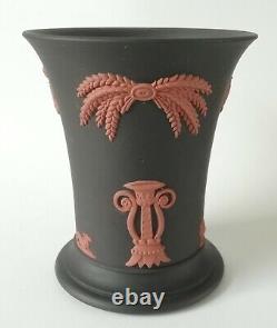 Wedgwood Egyptian Terracotta on Basalt Jasperware Trumpet Vase 1st Quality