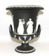 Wedgwood England Crater Vase Black + White Jasperware 19th Century H 25.5cm