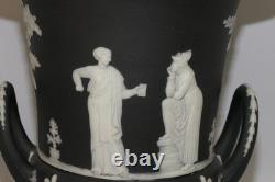 Wedgwood England Crater Vase Black + White Jasperware 19th Century H 25.5cm