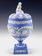 Wedgwood England Jasperware Blue Arabesque Vase Urn Cupid Cherub Lid Rare