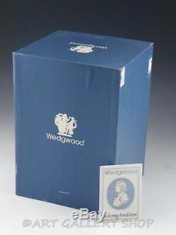 Wedgwood England Jasperware Blue DONCING HOURS 7.5 FLOWER VASE Mint Box