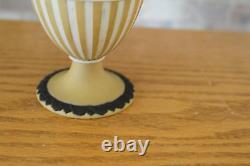 Wedgwood Etruria Yellow Jasper Ware Engine Turned Black Relief Vase (c. 1920s)