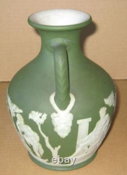 Wedgwood GREEN Jasperware PORTLAND 7 VASE