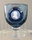 Wedgwood Glass Blue & Crystal Goblet George Stubbs Blue Jasperware Cameo