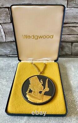 Wedgwood Gold On Black Jasper Jasperware Queen Ankhesenamun Pendant Boxed Eygpt